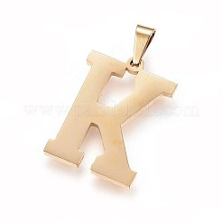 304ステンレススチールペンダントとスタッドピアスジュエリーセット  アルファベット  文字.k  20~23x13~19x1.5mm  穴：6x3mm  6~10x6~9x1mm  ピン：0.8mm&nbsp;SJEW-P099-11G