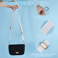 Adjustable Imitation Leather Bag Straps with Zinc Alloy Clasps&nbsp;FIND-WH0126-837B