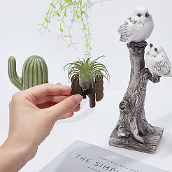 木製の植物サポート6個  植物ホルダー  ココナッツブラウン  47x47x47mm&nbsp;DIY-NB0012-76C