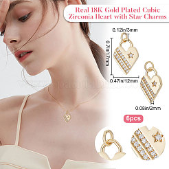 6Pcs Brass Micro Pave Cubic Zirconia Pendants&nbsp;KK-BBC0003-19