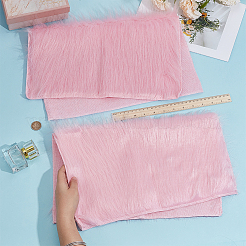 DIYクラフト用のぬいぐるみ布生地2枚  テーブルメサ保護  背景布  パールピンク  400x500~520x2mm&nbsp;DIY-CN0009-94A