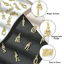 26Pcs 26 Styles Brass Micro Pave Cubic Zirconia Pendants&nbsp;KK-CJ0002-50