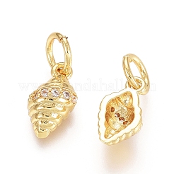 Brass Micro Pave Cubic Zirconia Charms&nbsp;ZIRC-G161-08G