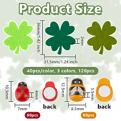 240Pcs 5 Stylle Wool Felt Clovers&nbsp;FIND-OC0013-46