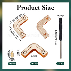 20 Sets Alloy Bag Corner Protectors&nbsp;FIND-OC0013-93