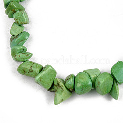 Unisex Chip Synthetic Turquoise Beaded Stretch Bracelets&nbsp;BJEW-S143-23