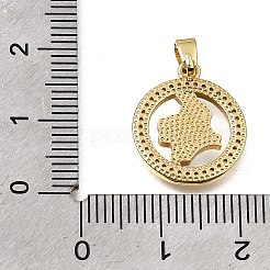 Brass Micro Pave Clear Cubic Zirconia Pendants&nbsp;KK-CBAA632-16G
