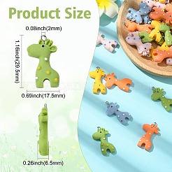 50Pcs 5 Colors Resin Pendants&nbsp;RESI-CJ0004-49