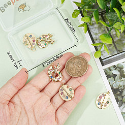 8Pcs 2 Style Brass Micro Colorful Cubic Zirconia Pendants&nbsp;KK-BBC0005-82