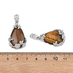 Natural Tiger Eye Pendants&nbsp;G-P393-P04