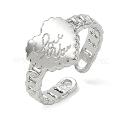304 Stainless Steel Cuff Open Rings for Women&nbsp;RJEW-L341-05A-P