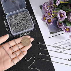 10Pcs 304 Stainless Steel Box Chain Necklaces&nbsp;NJEW-BBC0001-11A