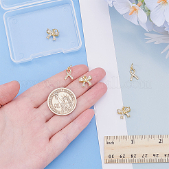 8Pcs 2 Styles Brass Micro Pave Cubic Zirconia Charms&nbsp;KK-AR0004-60