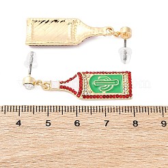 Zinc Alloy Enamel Stud Earrings&nbsp;EJEW-Z088-03G-02