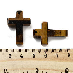 天然石ミックスストーンペンダント  クロスチャーム  30.5x20x6mm  穴：1.4mm&nbsp;G-H007-09