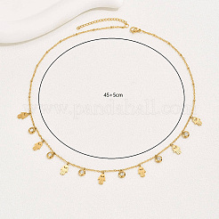 Religion Stainless Steel Hollow Multi-Hamsa Hand Pendant Necklaces for Women&nbsp;SW4671
