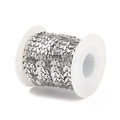 変色しにくい304ステンレススチールコブチェーン  ハンダ付け  ステンレス鋼色  6.5x6.5x0.5mm&nbsp;CHS-P011-07P