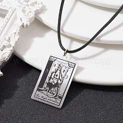 Tarot Card 201 Stainless Steel Pendant Necklaces&nbsp;NJEW-JN04496-03