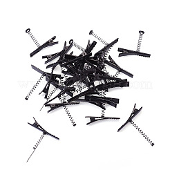 30 個 3 スタイル鉄ワニのヘアクリップパーツ  スプリング付き  ブラック  40.5~41x10x34~48.5mm  10個/スタイル&nbsp;PHAR-TA0001-10