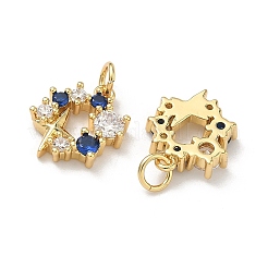 Brass Micro Pave Cubic Zirconia Pendants&nbsp;KK-C252-11G