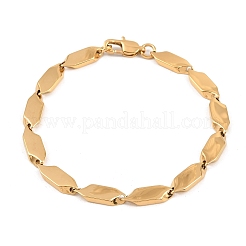 304 Stainless Steel Rhombus Link Chain Bracelets for Men Women&nbsp;BJEW-G766-04G