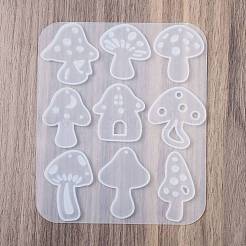 イースター DIY ペンダント モールド  シリコーン鋳造金型  UVレジン用  エポキシ樹脂工芸品作り  キノコ  ホワイト  133x112x5mm  穴：1.5mm&nbsp;AJEW-U023-02A