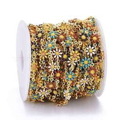 Handmade Brass Enamel Link Chains&nbsp;CHC-I035-13G-01