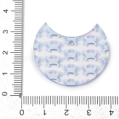 印刷された不透明なアクリルパーツ  蟹のいる月  30x34.5x1.5mm  穴：1.6mm&nbsp;FIND-K017-10A