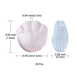 35個の透明スプレー塗装ガラスビーズ  ベアクロウプリント  ミックスカラー  14x14x7mm  穴：1mm&nbsp;GLAA-YW0001-66
