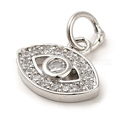 CZ Brass Micro Pave Cubic Zirconia Evil Eye Charms&nbsp;ZIRC-L018-10P