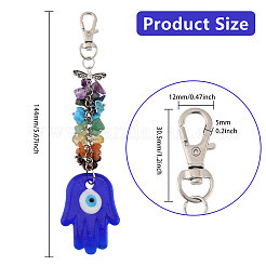 2Pcs Handmade Lampwork Evil Eye Pendant Decoration&nbsp;HJEW-CA0001-68