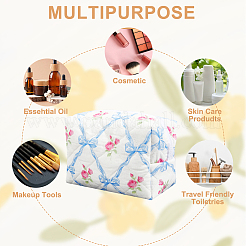 2Pcs 2 Colors Flower Print Cotton & Polyester Cosmetic Zipper Bag&nbsp;AJEW-CN0002-82