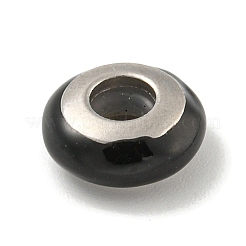 304 Stainless Steel Enamel European Beads&nbsp;STAS-U005-01D-P
