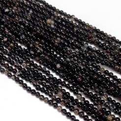 ナチュラルブラックオニキスビーズ連売り  グレードAB  ラウンド  染め＆加熱  ブラック  8mm  穴：1mm  約50個/連  15インチ&nbsp;X-G-H1567-8MM