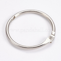 ルーズリーフブック手帳用アイアン製リングバインダー  プラチナ  35x2.5mm  内径：30mm&nbsp;IFIN-WH0015-01-35mm