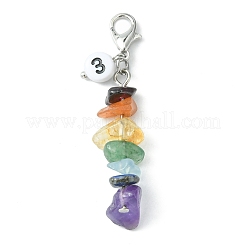 Chakra Natural Gemstone Chips Pendant Decoration&nbsp;HJEW-JM01081