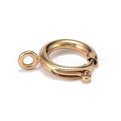 真鍮のスプリングリングの留め金  長持ちメッキ  18KGP本金メッキ  19x13.8x2.5mm  穴：2.3mm&nbsp;LS-ZIRC-F120-014G