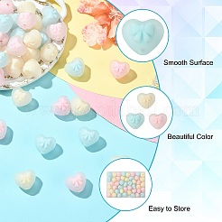 45Pcs 3 Colors Rubberized Style Opaque Acrylic Beads&nbsp;OACR-CJ0002-56