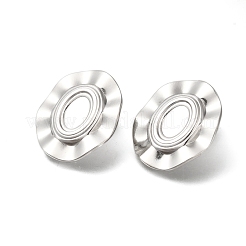 304 Stainless Steel Flat Round Stud Earrings for Women&nbsp;EJEW-M028-03P