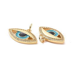 Eye Brass Micro Pave Clear Cubic Zirconia Charms&nbsp;KK-G435-34G