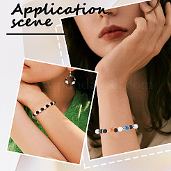 500個メッキアクリルビーズ  シルバーライン入り  クロスの丸  ミックスカラー  8mm  穴：2mm&nbsp;PACR-SP0001-09B