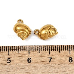 海をテーマにした304ステンレススチールペンダント  イオンプレーティング（ip）  シェル形状  12x8.5x5mm  穴：1.2mm&nbsp;STAS-F317-01A-G