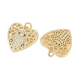 Brass Micro Pave Cubic Zirconia Pendants&nbsp;KK-C132-36G