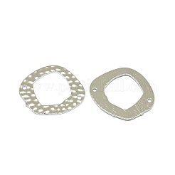 合金コネクター  長持ちメッキ  リング  バンピー  プラチナ  26x24x0.8mm  穴：1.4mm&nbsp;X-PALLOY-F249-16P