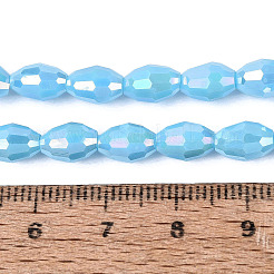 Electroplate Opaque Solid Color Glass Beads Strands&nbsp;GL-N002-01A-B07