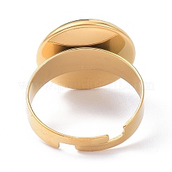 Ion Plating(IP) Adjustable 304 Stainless Steel Finger Rings Components&nbsp;STAS-P291-01D-G