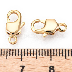 真鍮カニカン  ジュエリー作りのための  18KGP本金メッキ  12.5x6.5x2.5mm  穴：1.6mm&nbsp;KK-N254-12G