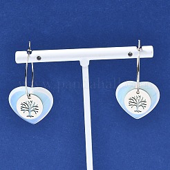 Natural & Synthetic Gemstone & 304 Stainless Steel Hoop Earrings for Women&nbsp;EJEW-G475-05P