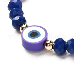 Evil Eye Handmade Polymer Clay Beads Stretch Bracelet for Girl Women&nbsp;BJEW-JB06814