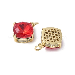 Brass Micro Pave Cubic Zirconia Pendants&nbsp;KK-F892-08G